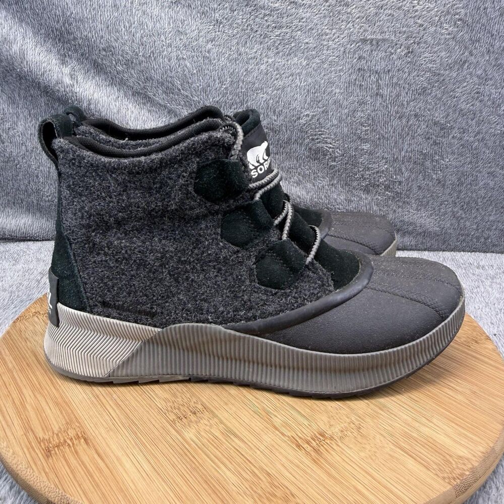 Sorel Winter Sneaker Shoes Womens Size 8.5 Gray Textile Lace Up Boots NL4428-010